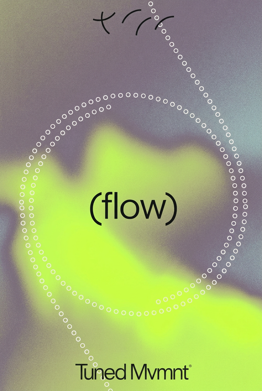 FLOW category card from the TUNED Postpartum Ritual Deck, shown from the front.